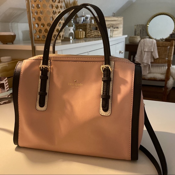 kate spade pink and black satchel purse - Picture 4 of 7